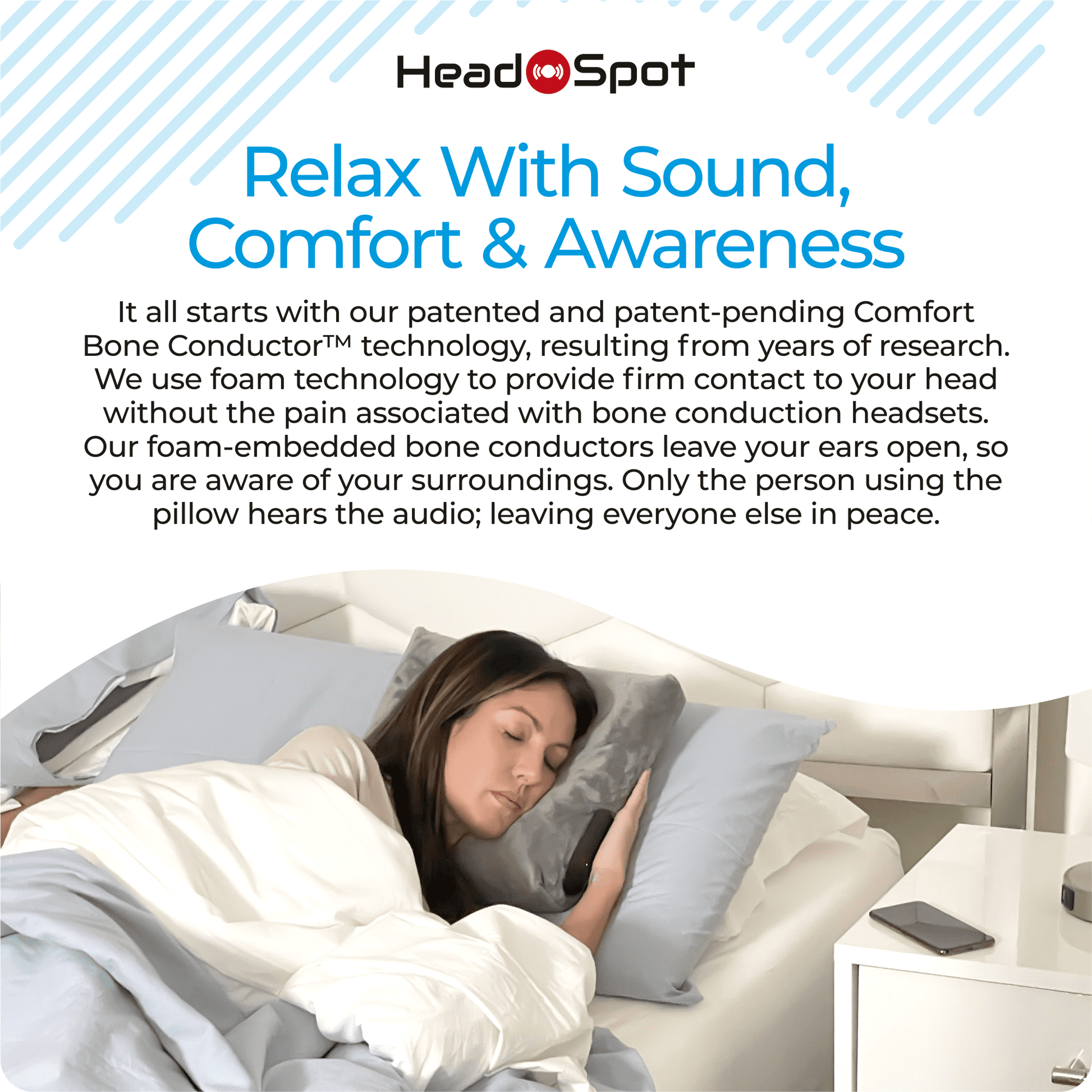 SonicSilence Bone Conduction Pillow for Tinnitus Relief