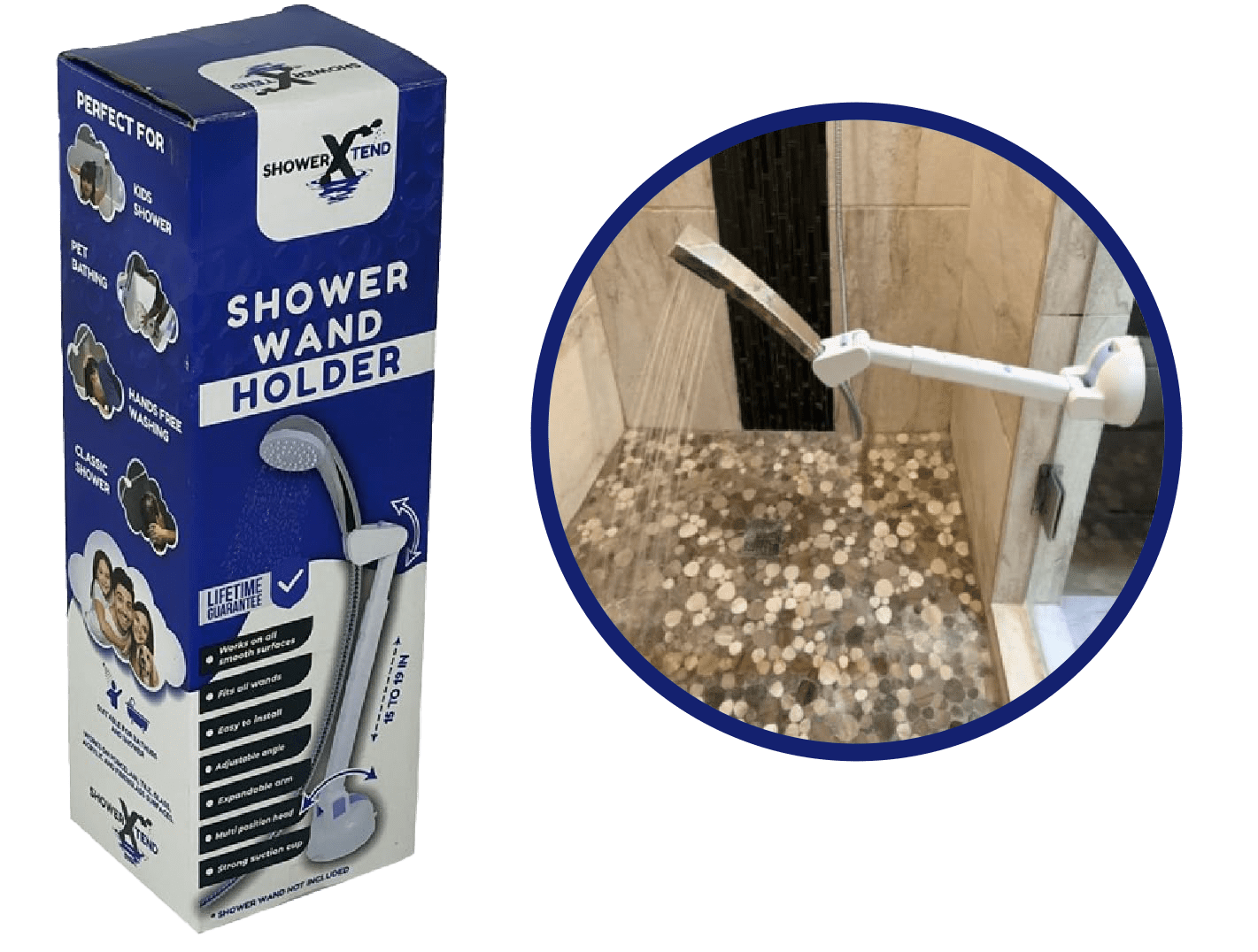 Adjustable Shower Xtend Holder in Use - Enhance Your Shower Experience
