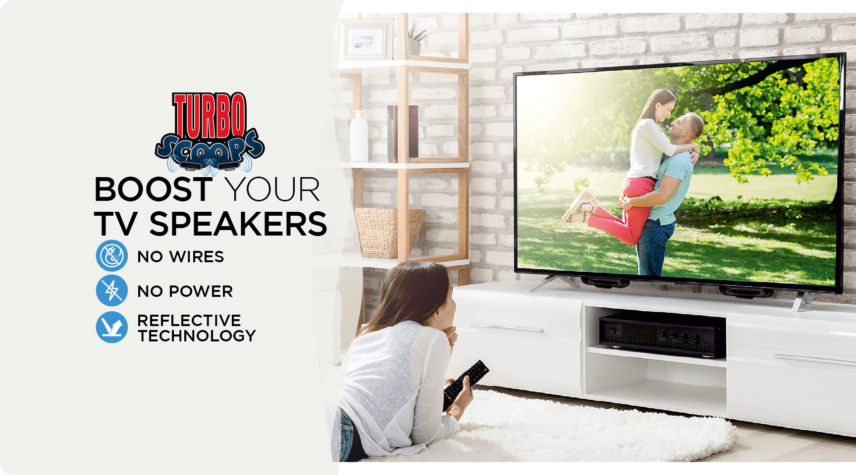 This is an image of a sound bar alternative called turbo scoops