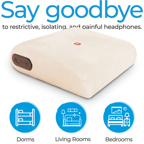 Say goodbye to restless nights with our white noise-producing sound pillow