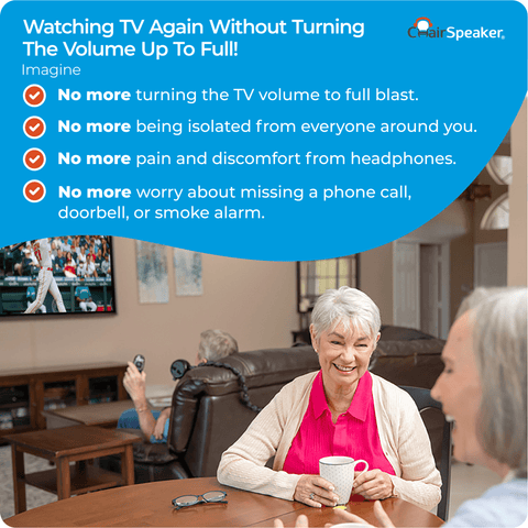 You can watch your tv again without turning the volume to 100. Chairspeaker the over the chair speaker system